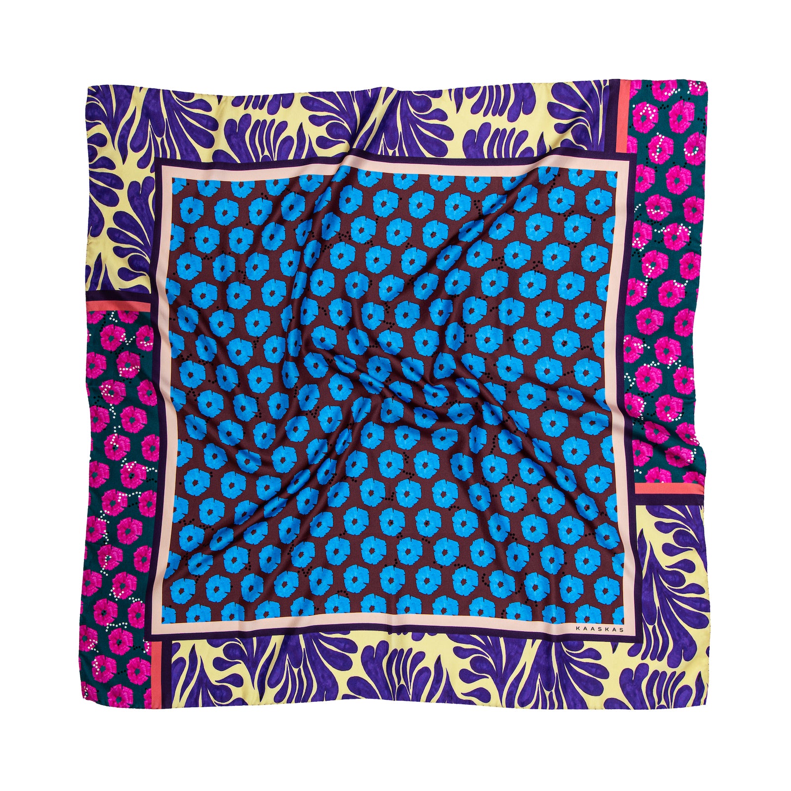 Azure silk scarf L – KAASKAS