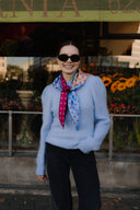 Garnet Red silk square scarf L