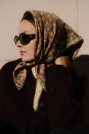 Moss Green silk scarf M