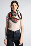 Multicolour silk scarf L