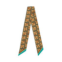 Moss green silk twilly