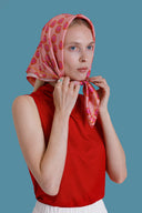 Peony Pink silk scarf M