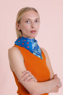 Nikko Blue silk scarf M