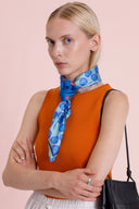 Nikko Blue silk scarf M