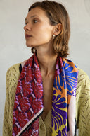 Ruby Red silk scarf L