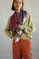 Ruby Red silk scarf L