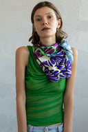 Lavender silk scarf L