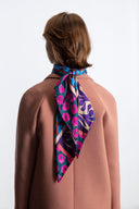 Azure silk scarf L