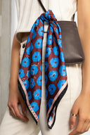 Azure silk scarf M