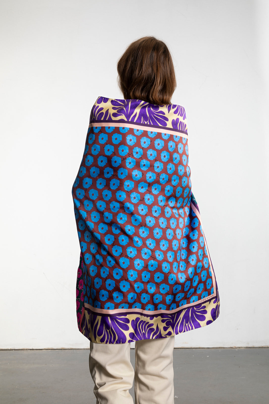 Azure silk scarf L – KAASKAS