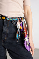 Multicolour silk scarf L