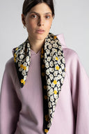 Caviar Black silk scarf M