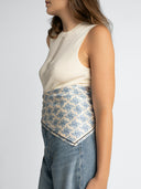 Milky White silk scarf M