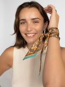 Moss green silk twilly