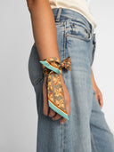 Moss green silk twilly