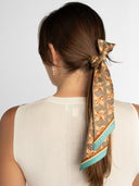 Moss green silk twilly