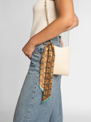 Moss green silk twilly