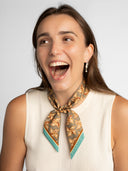 Moss green silk twilly