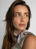 Misty Blue silk twilly