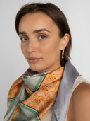 Ginger Orange silk scarf L